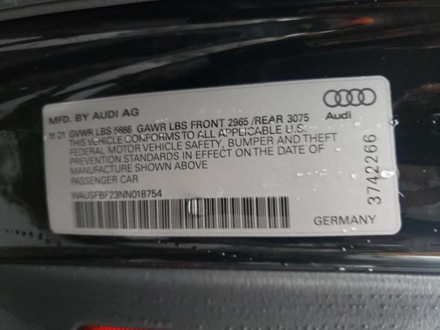 2022 AUDI S7 PRESTIG WAUSFBF23NN018754