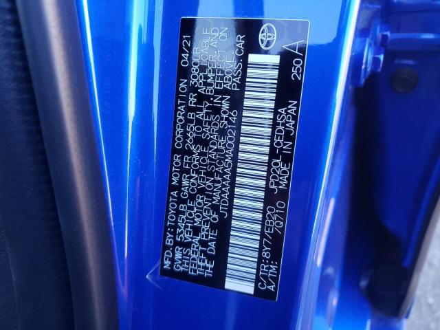 2021 TOYOTA MIRAI XLE JTDAAAAA5MA002146