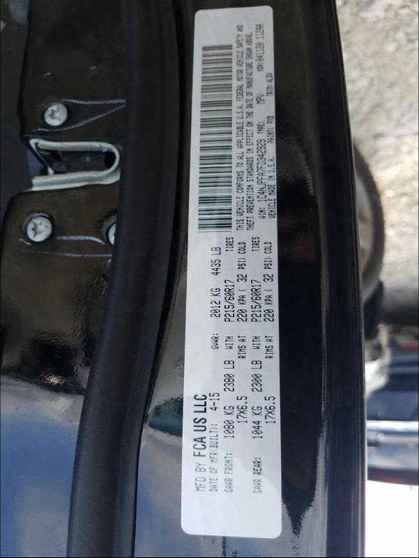 2015 JEEP PATRIOT LA 1C4NJPFA7FD342929