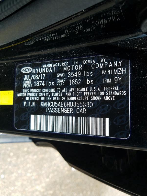 2017 HYUNDAI ACCENT SPO KMHCU5AE6HU355330