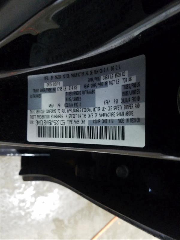 2019 TOYOTA YARIS L 3MYDLBYV5KY522105