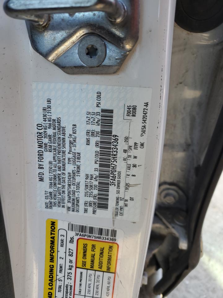 3FA6P0H75HR334369 FORD FUSION 2017
