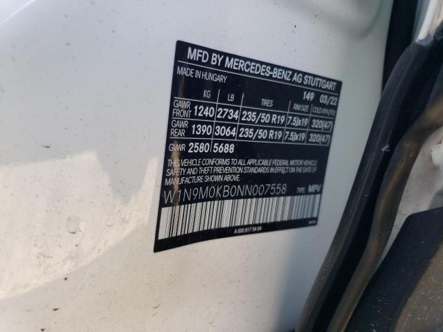 2022 MERCEDES-BENZ EQB 300 4M W1N9M0KB0NN007558