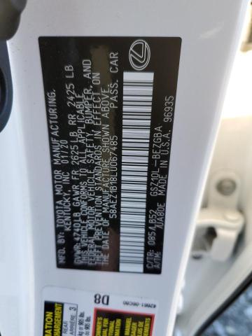 2020 LEXUS ES 350 LUX 58AEZ1B18LU067485