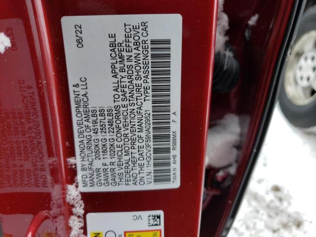 2022 HONDA ACCORD HYB - 1HGCV3F59NA029521