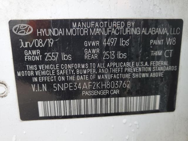 2019 HYUNDAI SONATA LIM - 5NPE34AF2KH803762