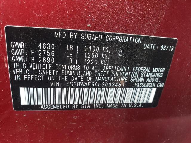 2020 SUBARU LEGACY SPO 4S3BWAF66L3003481