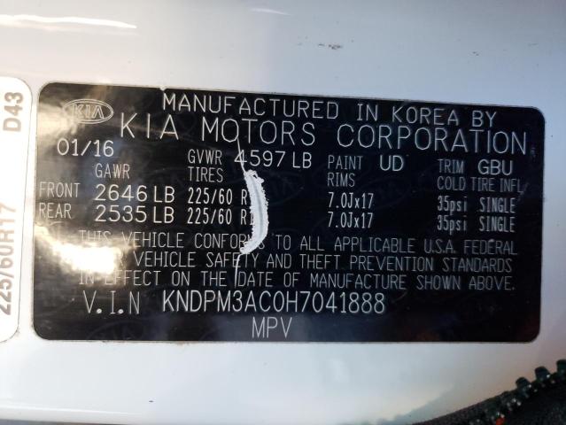 2017 KIA SPORTAGE - KNDPM3AC0H7041888