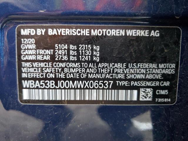 2021 BMW 540 I - WBA53BJ00MWX06537