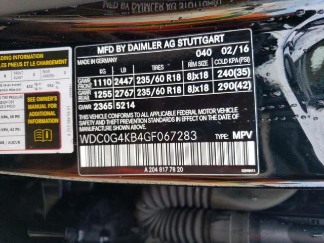2016 MERCEDES-BENZ GLC 300 4M - WDC0G4KB4GF067283
