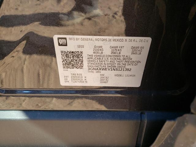 2022 CHEVROLET EQUINOX RS 3GNAXWEV1NS121392