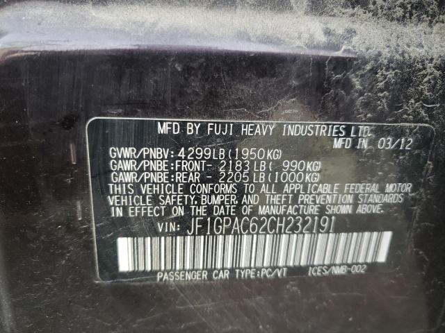 JF1GPAC62CH232191 Subaru Impreza Premium