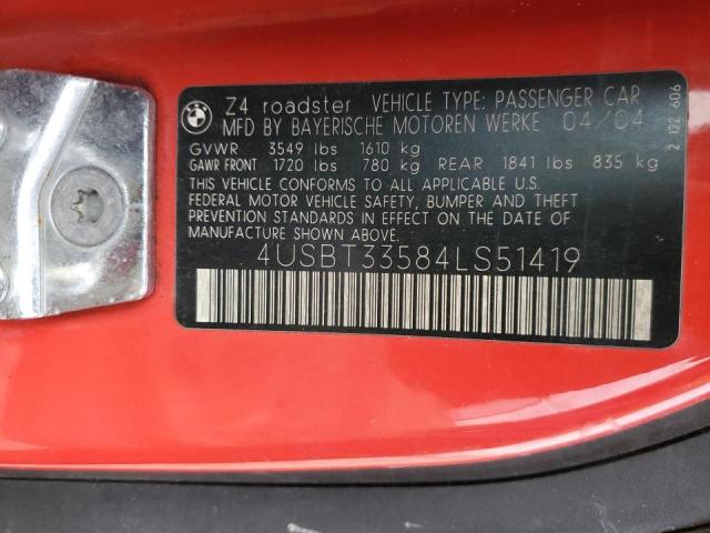 4USBT33584LS51419 BMW Z4 2.5