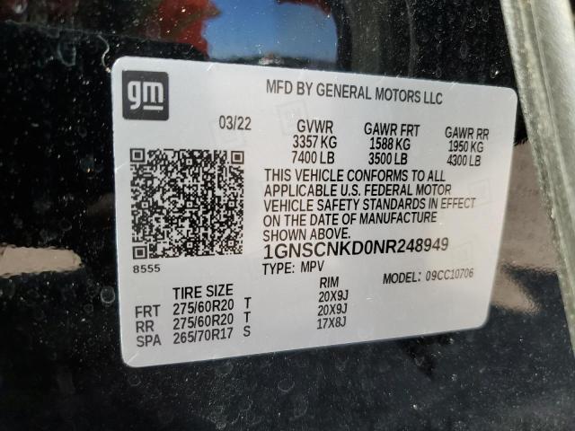 2022 CHEVROLET TAHOE C150 - 1GNSCNKD0NR248949