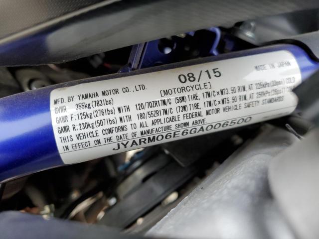 2016 YAMAHA FZ07 JYARM06E6GA006500