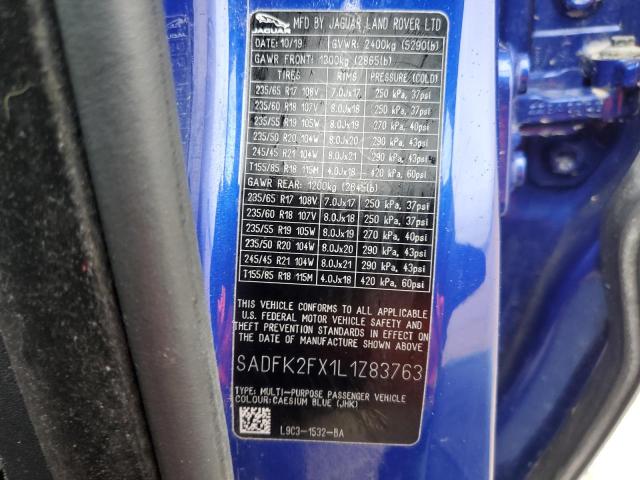 2020 JAGUAR E-PACE SADFK2FX1L1Z83763