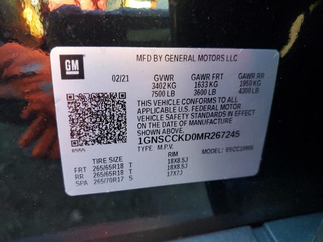 2021 CHEVROLET SUBURBAN C - 1GNSCCKD0MR267245
