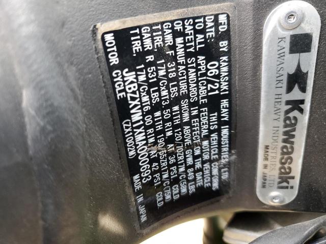 2021 KAWASAKI ZX1002 M - JKBZXVM1XMA000693