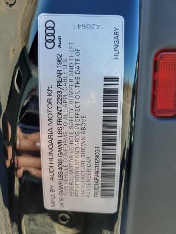 2016 AUDI TTS TRUC1AFV4G1029031
