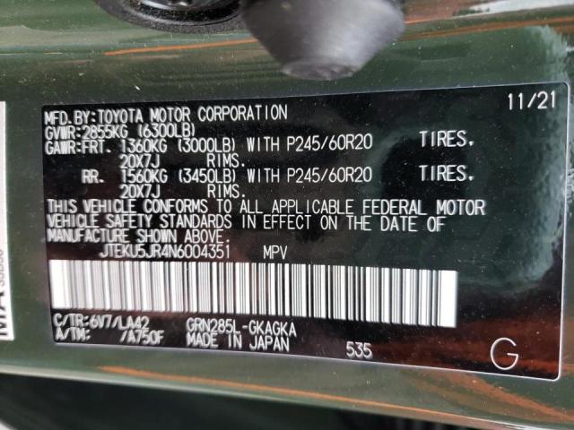 2022 TOYOTA 4RUNNER LI JTEKU5JR4N6004351