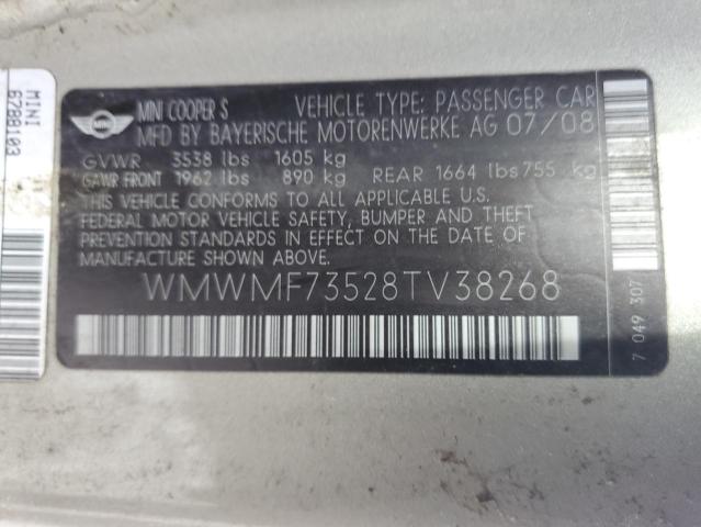 WMWMF73528TV38268 Mini COOPER S