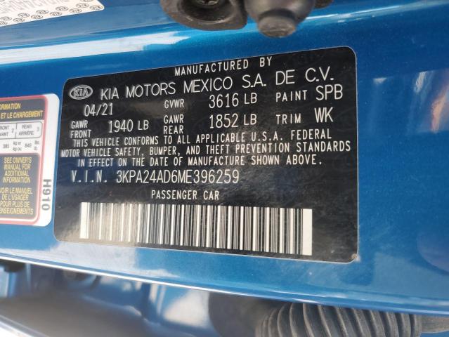 3KPA24AD6ME396259 KIA RIO LX