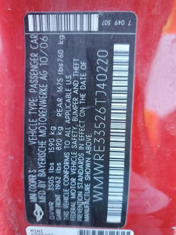 WMWRE33526TJ40220 Mini COOPER S