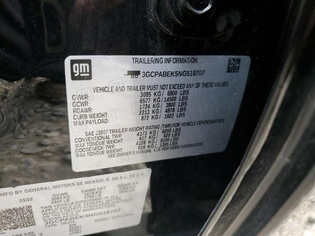 2022 CHEVROLET 1500 SILVE - 3GCPABEK5NG518707