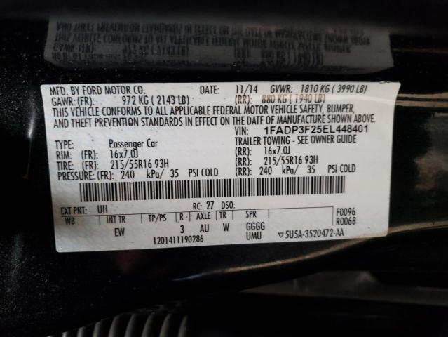 1FADP3F25EL448401 2014 FORD FOCUS, photo no. 12