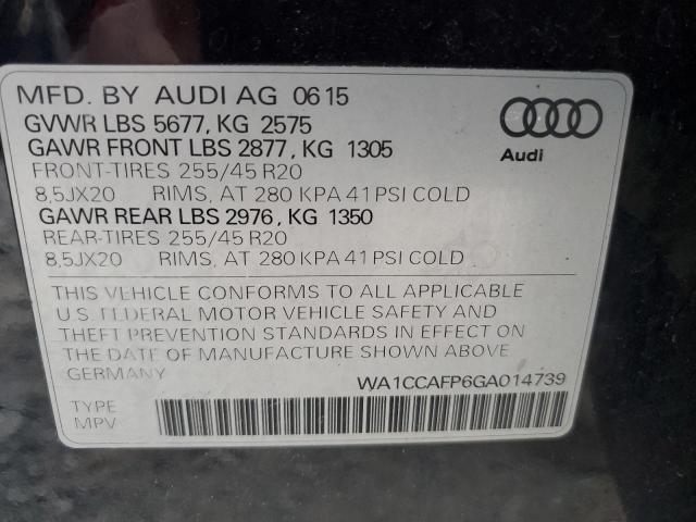 2016 AUDI SQ5 PREMIU WA1CCAFP6GA014739