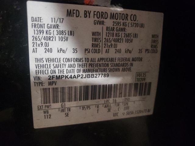 2FMPK4AP2JBB27789 2018 FORD EDGE, photo no. 13