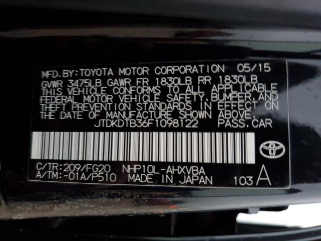 2015 TOYOTA PRIUS C - JTDKDTB36F1098122