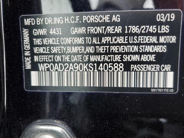 2019 PORSCHE 911 TURBO - WP0AD2A90KS140588