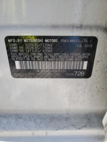 2019 MITSUBISHI MIRAGE LE ML32A5HJ1KH016120