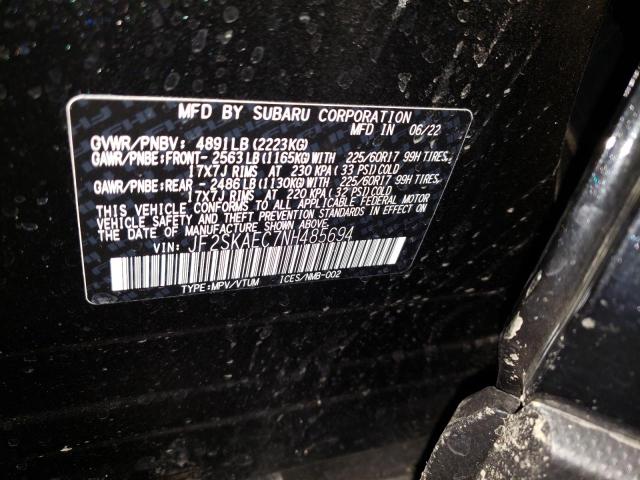 2022 SUBARU FORESTER - JF2SKAEC7NH485694