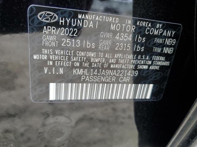 2022 HYUNDAI SONATA SEL - KMHL14JA9NA221439