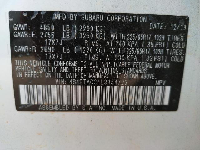 4S4BTACC4L3154723 Subaru Outback Premium