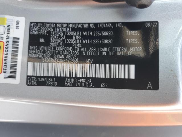 2022 TOYOTA SIENNA LIM 5TDERKECXNS121858
