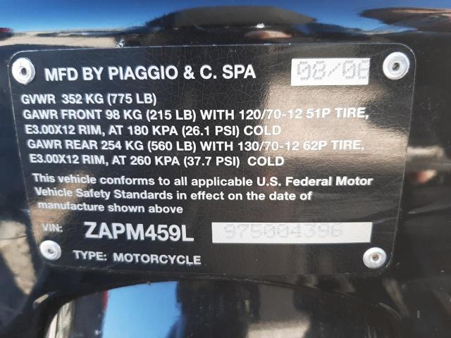 2007 VESPA GTS 250 ZAPM459L975004396