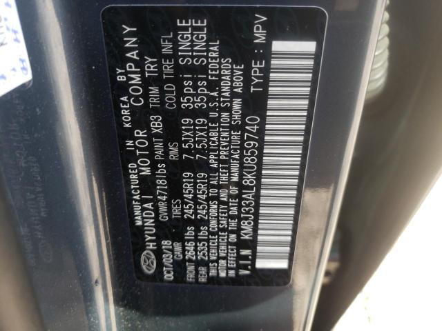 2019 HYUNDAI TUCSON LIM - KM8J33AL8KU859740