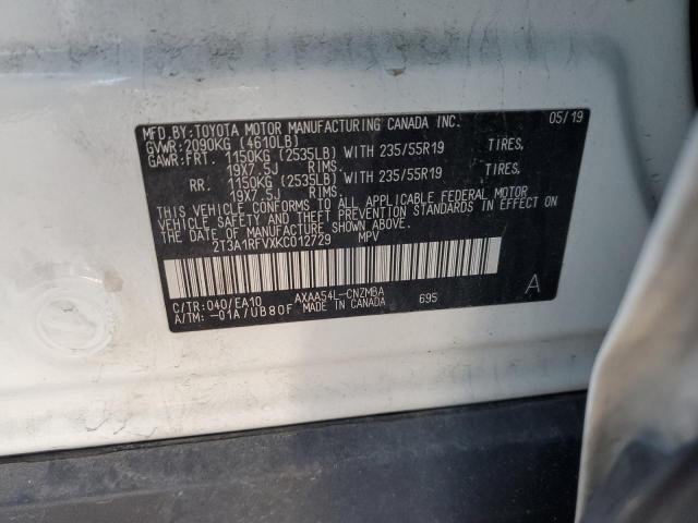 2019 TOYOTA RAV4 XLE P - 2T3A1RFVXKC012729