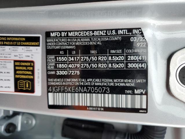 2022 MERCEDES-BENZ GLS 450 4M - 4JGFF5KE6NA705073