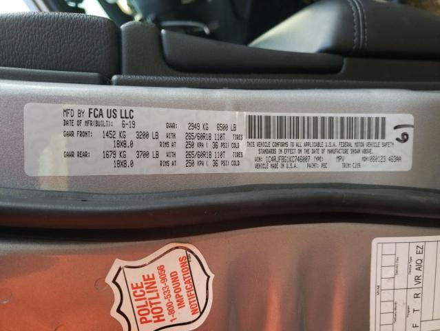 1C4RJFBG1KC746007 Jeep Grand Cherokee Limited