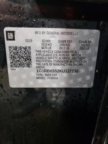 2019 CHEVROLET VOLT PREMI - 1G1RB6S52KU127236