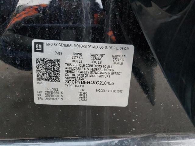 2019 CHEVROLET SILV1500 4 3GCPYBEH4KG210455