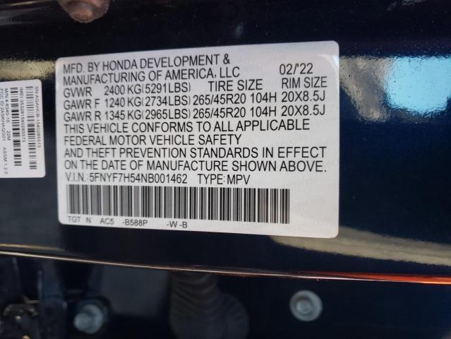 2022 HONDA PASSPORT E - 5FNYF7H54NB001462