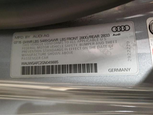 VIN WAUWGAFC2GN049885 2016 Audi A7, Premium Plus no.12