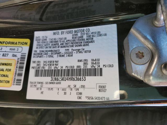 3LN6L5KU4HR636653 Lincoln Mkz Hybrid Premiere