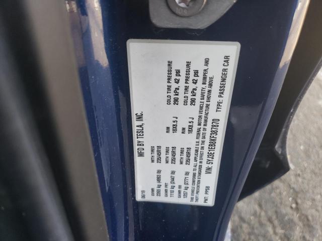 5YJ3E1EB8KF387870 Tesla MODEL 3