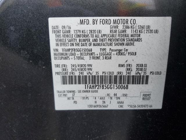 2016 FORD TAURUS LIM - 1FAHP2F85GG150068